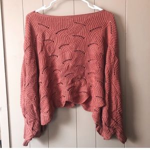 Lulus mauve boho crochet sweater